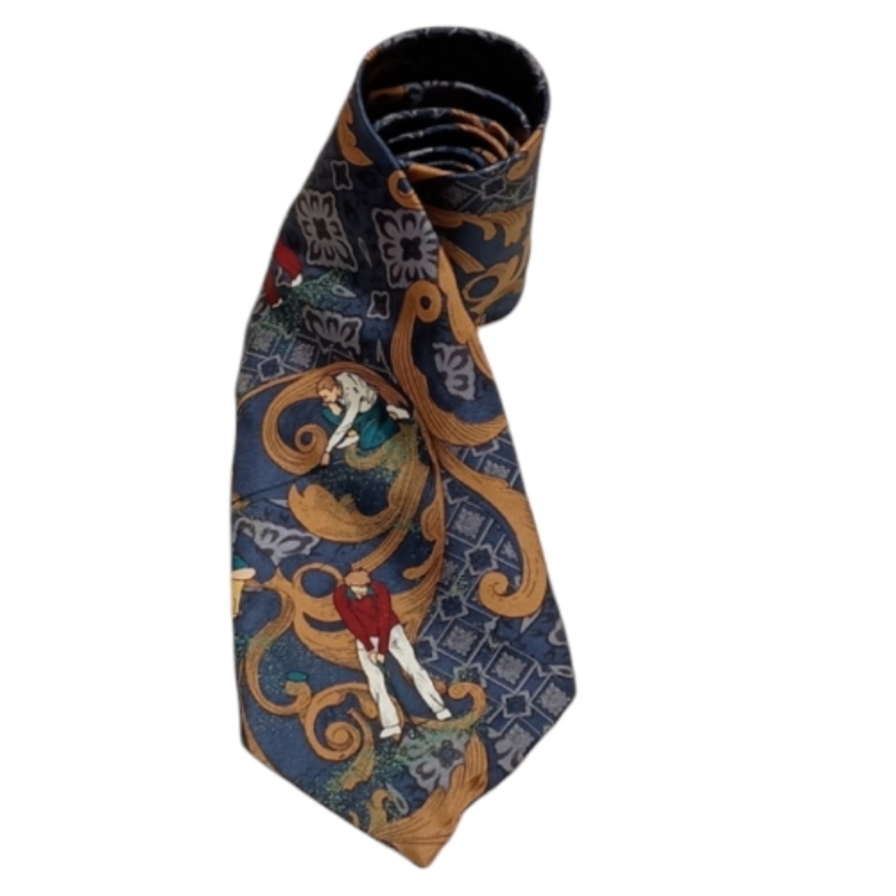 Wembley 100% Silk Golf Neck Tie Made In The USA 56 x 3.75 Tie